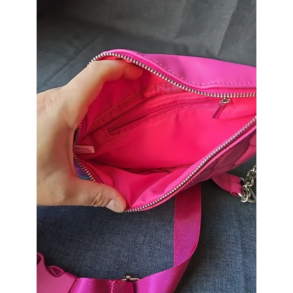 Madden Girl Barbie Pink Beltbag Fanny Pack With Chain Strap Party Rave Carry-All
